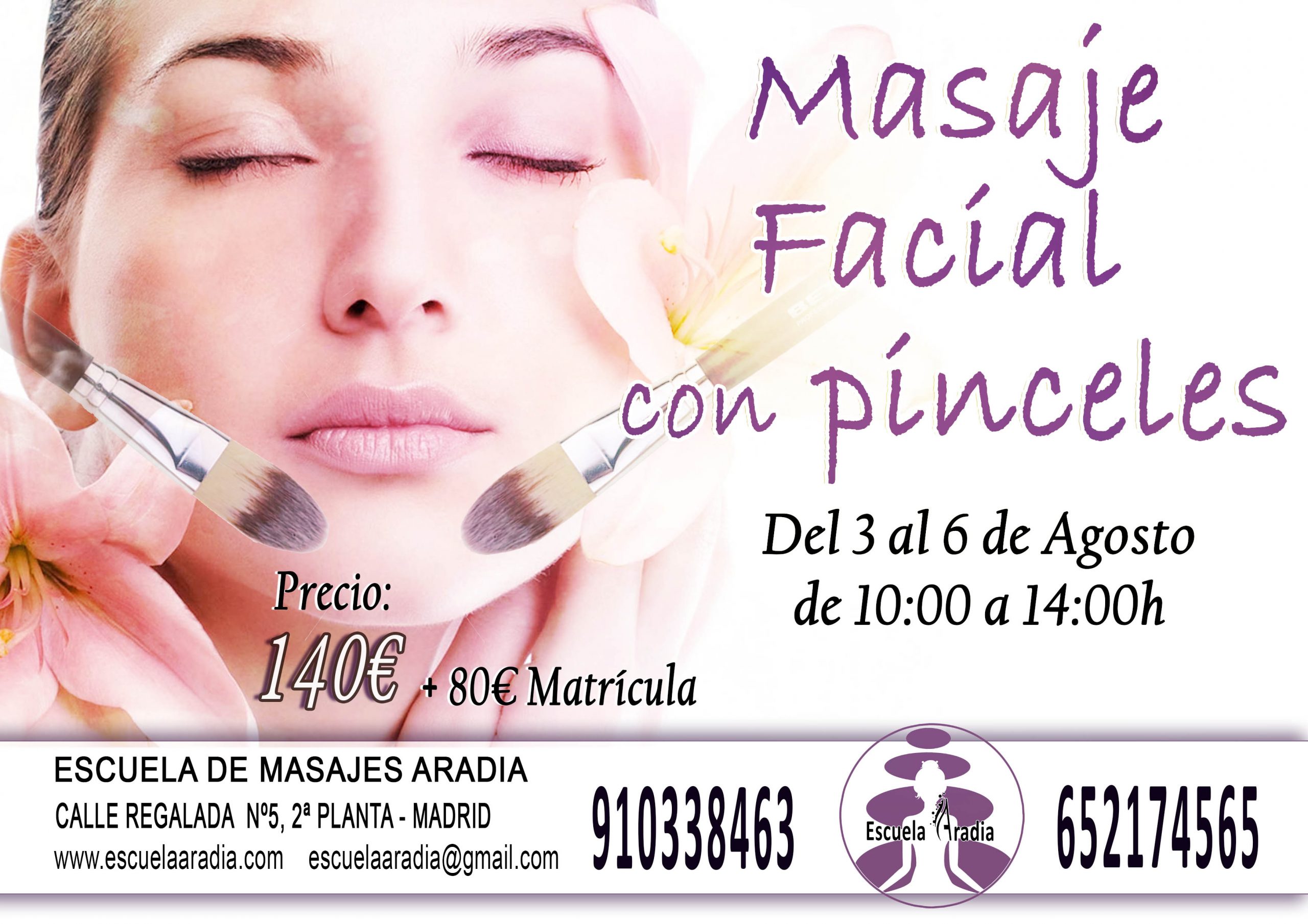 publicidad masaje facial con pinceles